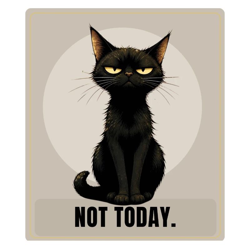 Not Today. – Sarcastic Black Cat Design