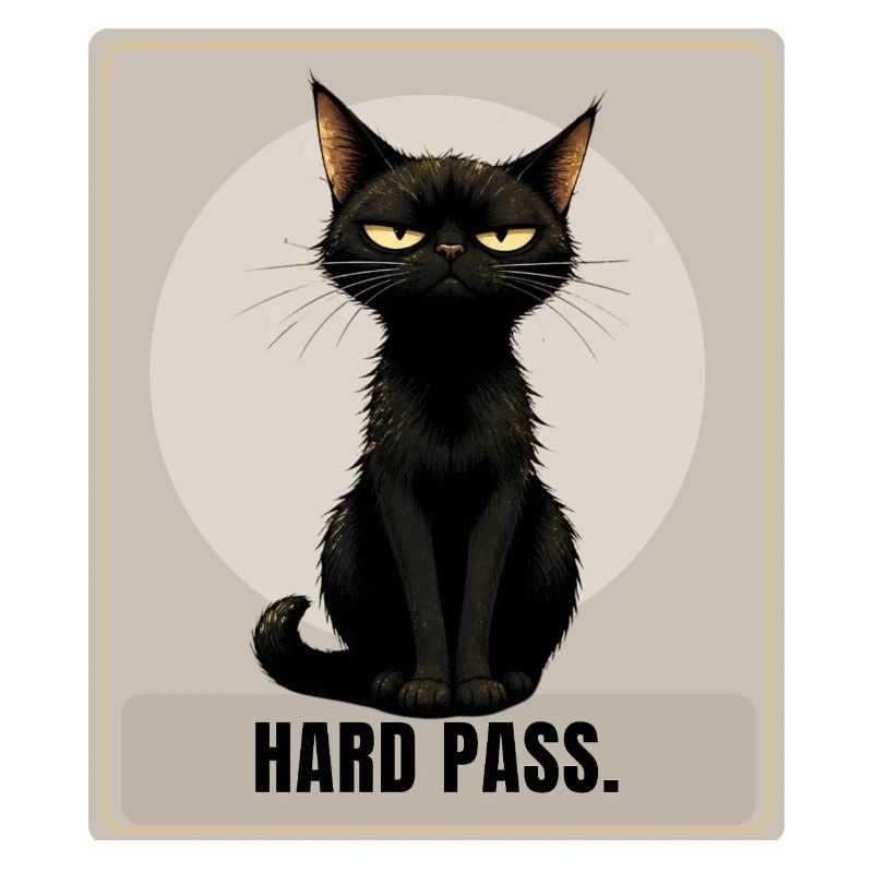 Hard Pass. – Sarcastic Black Cat Design