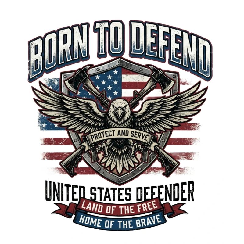 Born to Defend USA Eagle Emblem