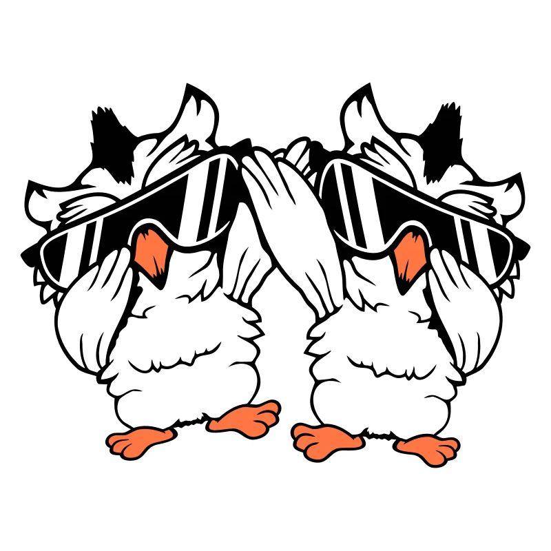 2 Eulen Dabbing Dab Dance Pose Geste Sonnenbrille