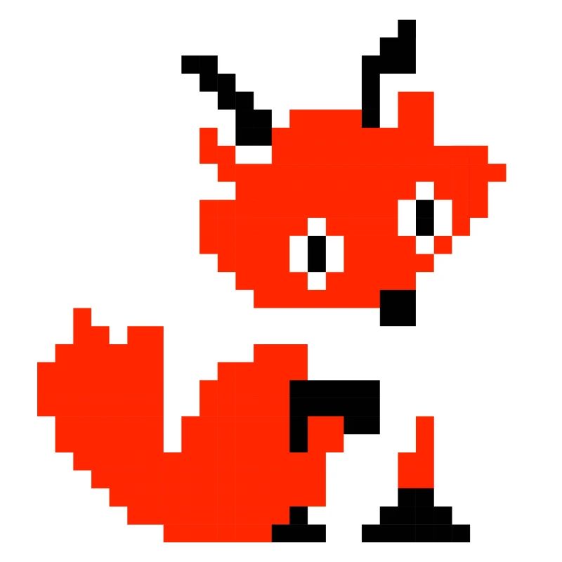 Fuchs Fox Pfote Pixel Retro Design Shirt Geschenk