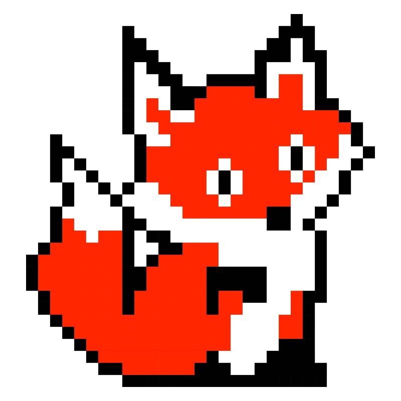 Fuchs Fox Pfote Retro Pixel Design Shirt Geschenk