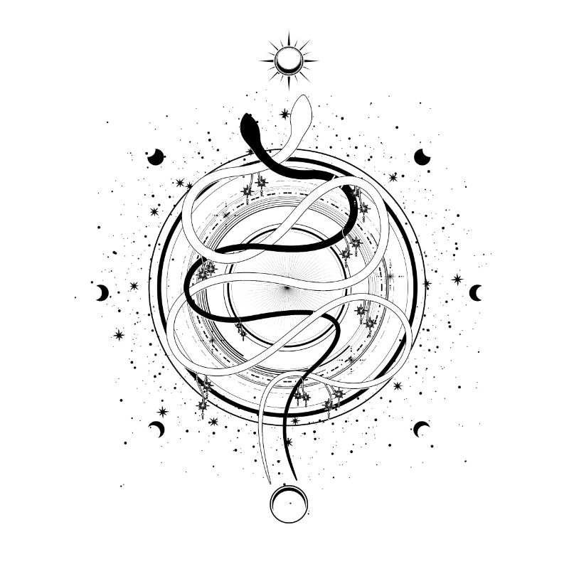 Snakes Moon Phases Occult Wiccan Goth Clothes