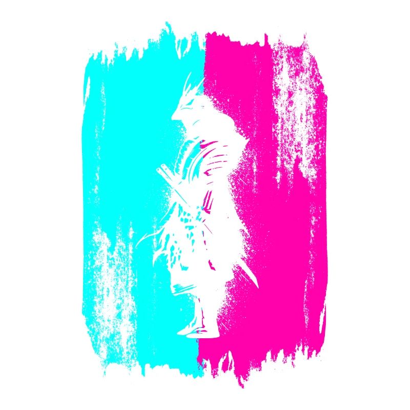 Samurai In A Turquoise And Pink Frame