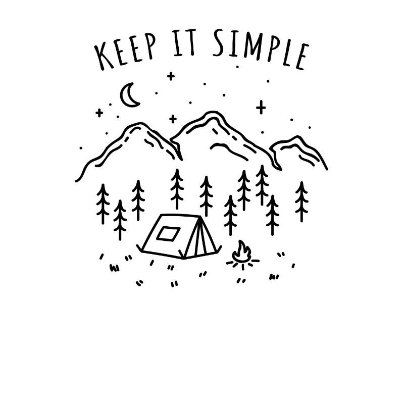 Keep It Simple Tent Camping Nature Mountains Minimalist