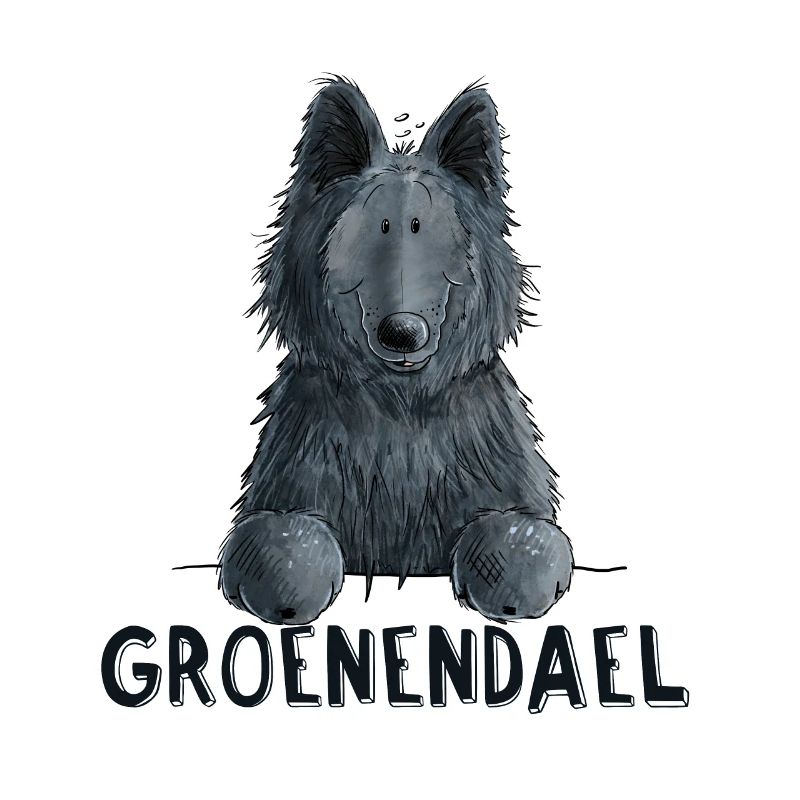 Happy Groenendael I Dog Head I Comic