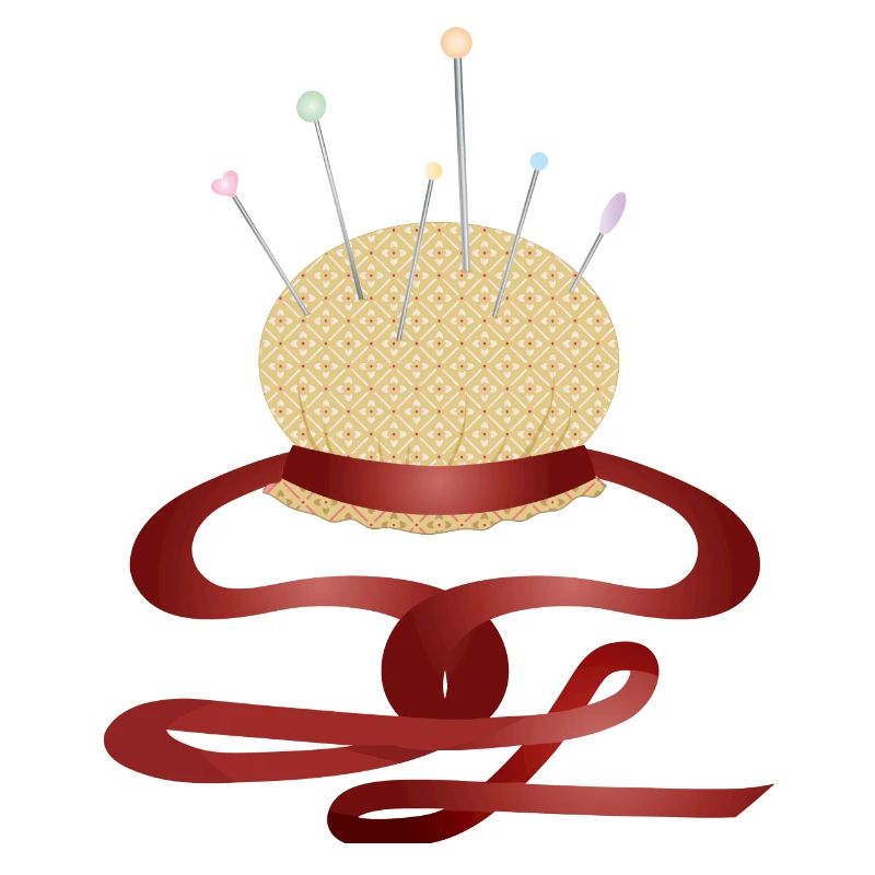 coussin d’épingle nostalgique avec épingles