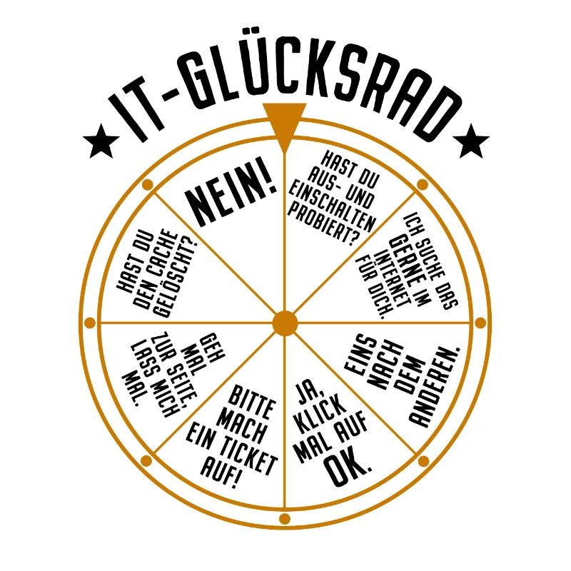 IT Support Glücksrad Service Desk IT Helpdesk Nerd