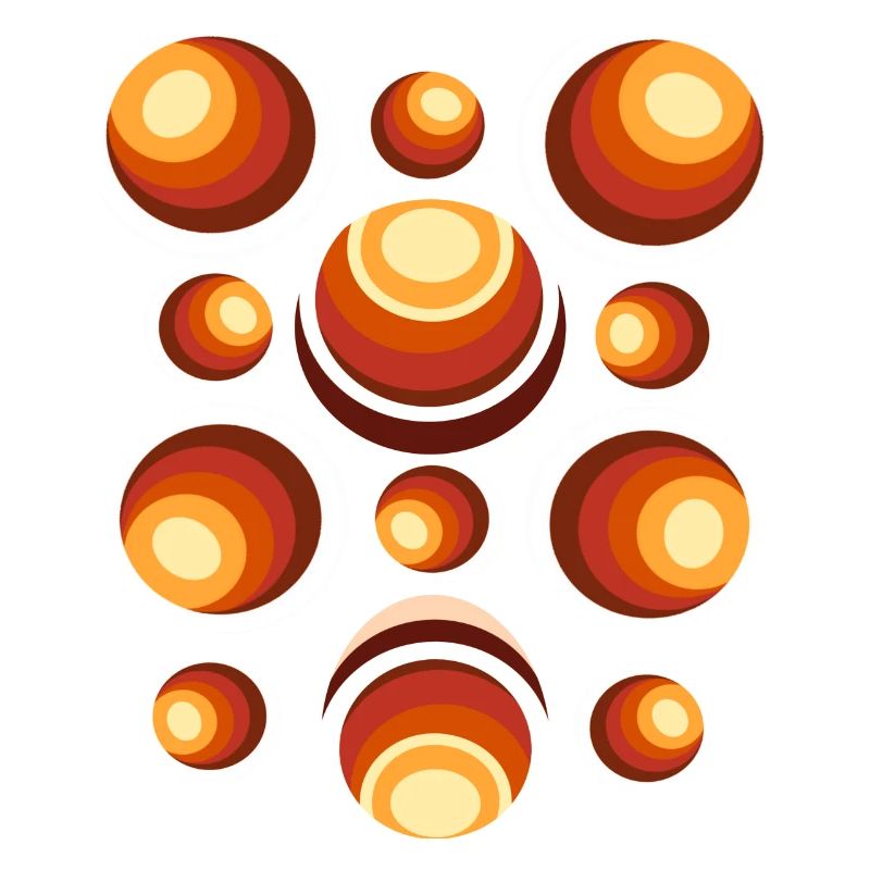 Retro Circle Pattern 70s Crescent