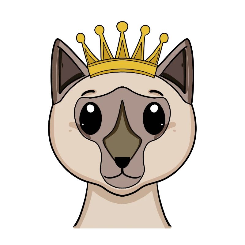 Cat with crown - Siamese cat with crown