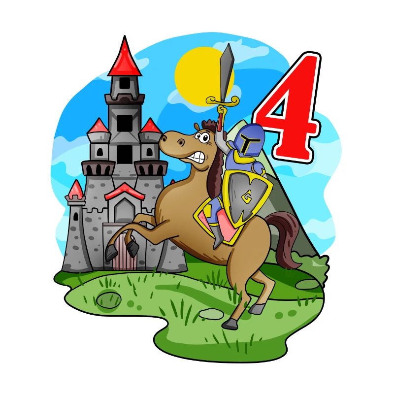 Knight 4th birthday 4 years Young gift