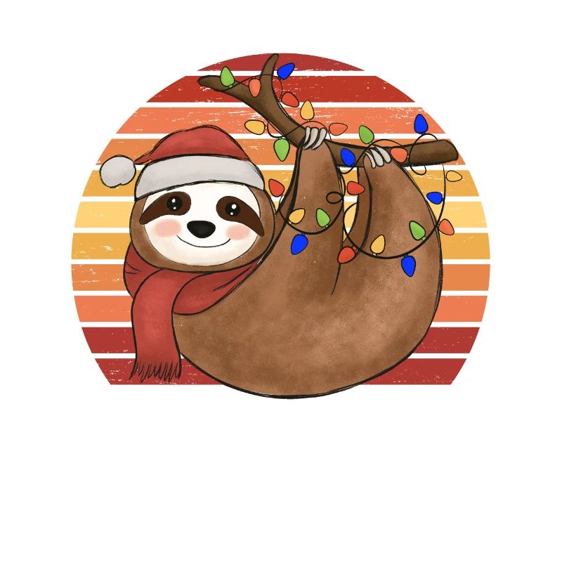 Sloth String Lights Noël Pyjamas Noël