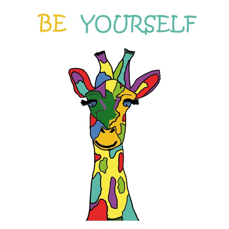 Giraffe Be Yourself Sei Du Selbst Bunt Anders
