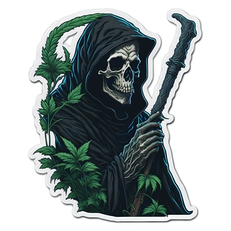 Grim Reaper with grass
