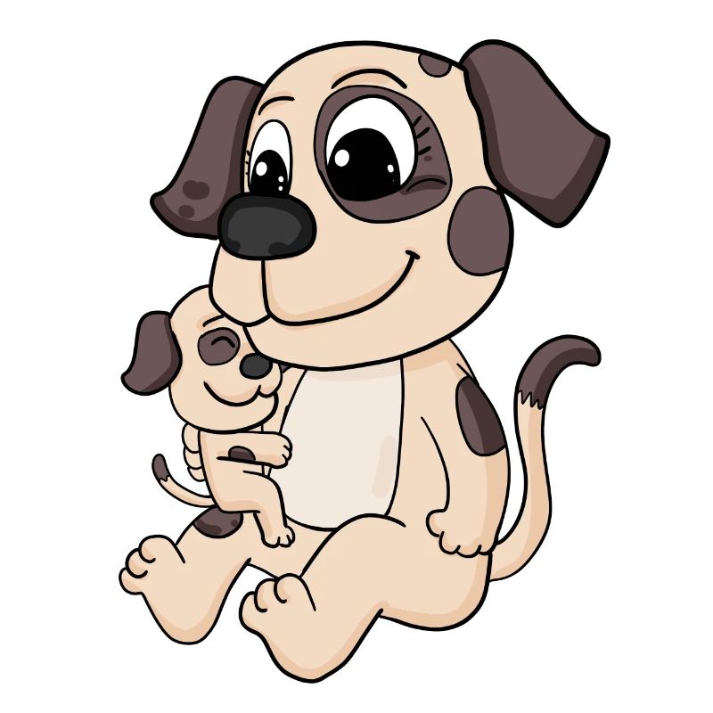 Famille de chiens - Chien avec bébé