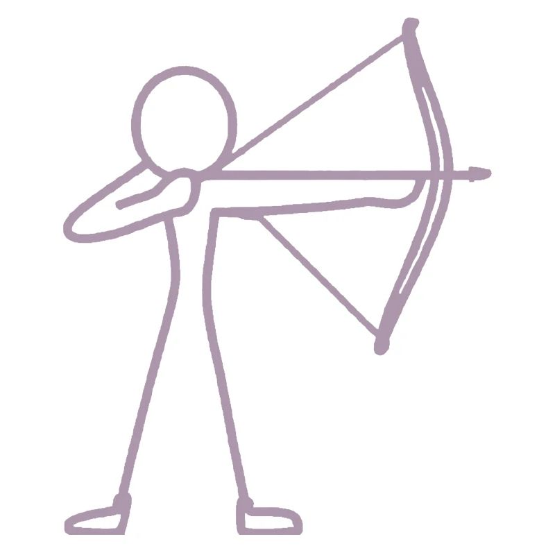 Strichmännchen Bogen Bogenschießen Bogenschütze