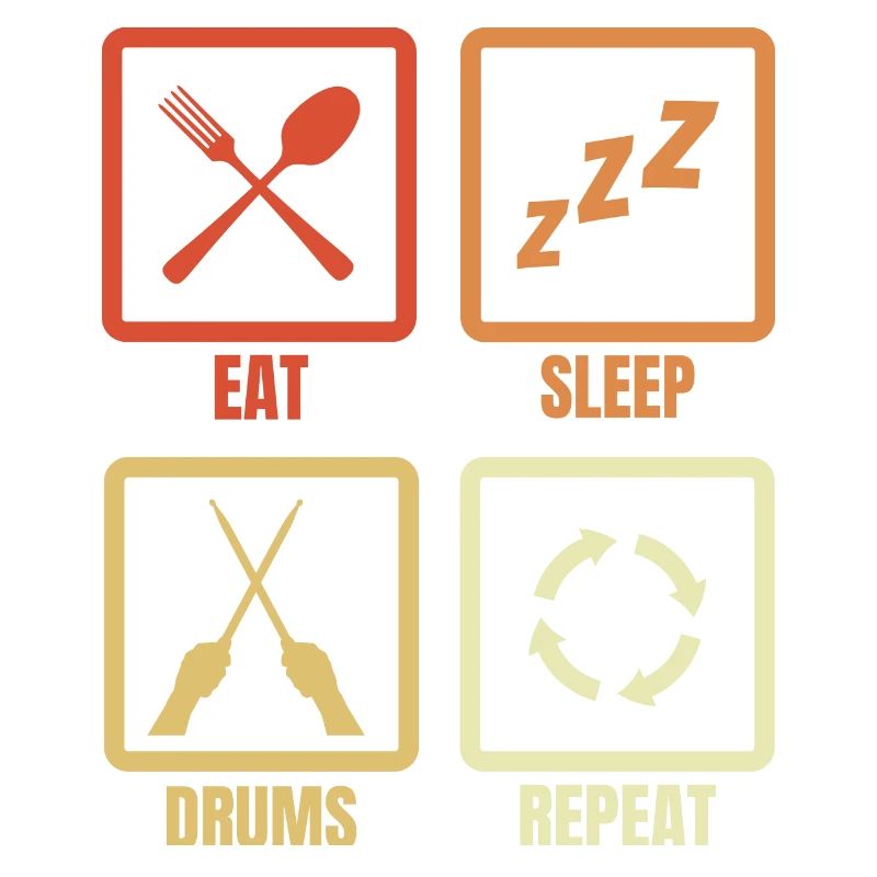 Eating, sleeping, drums, repeating