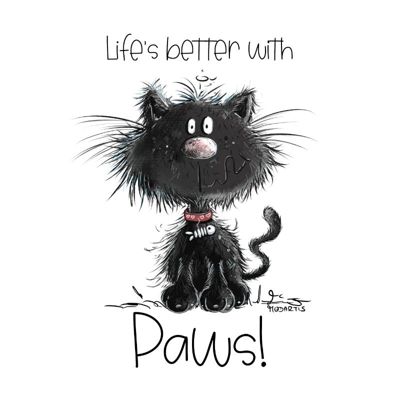 Droll chat noir avec des chats disant