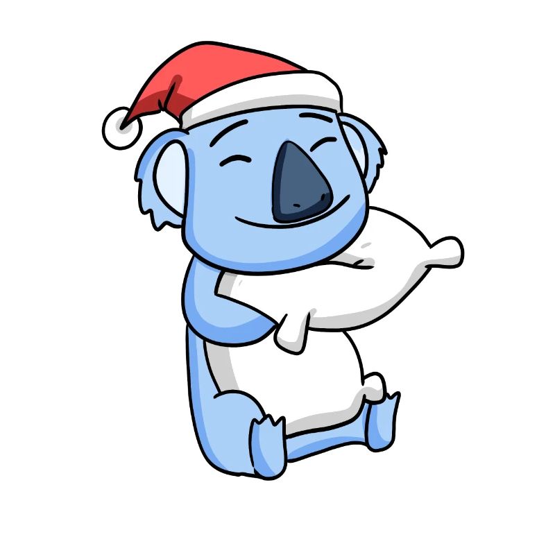 Koala Mignon Fatigué Noël