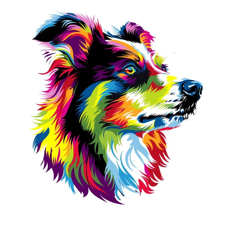 Australian Shepherd Bright Colors Pop Art Aussie