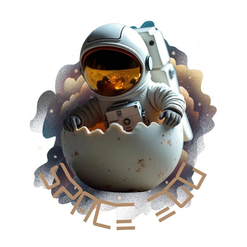 Astronaut in eggshell