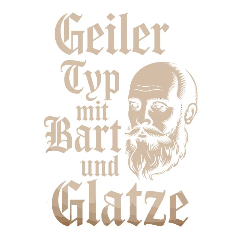 Geiler Typ Mit Bart & Glatze Glatzkopf Bartträger