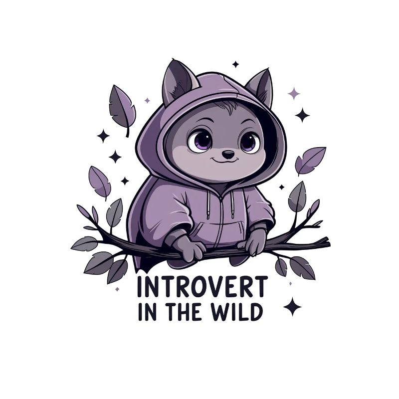 Introvert outdoors – animal in hoodie