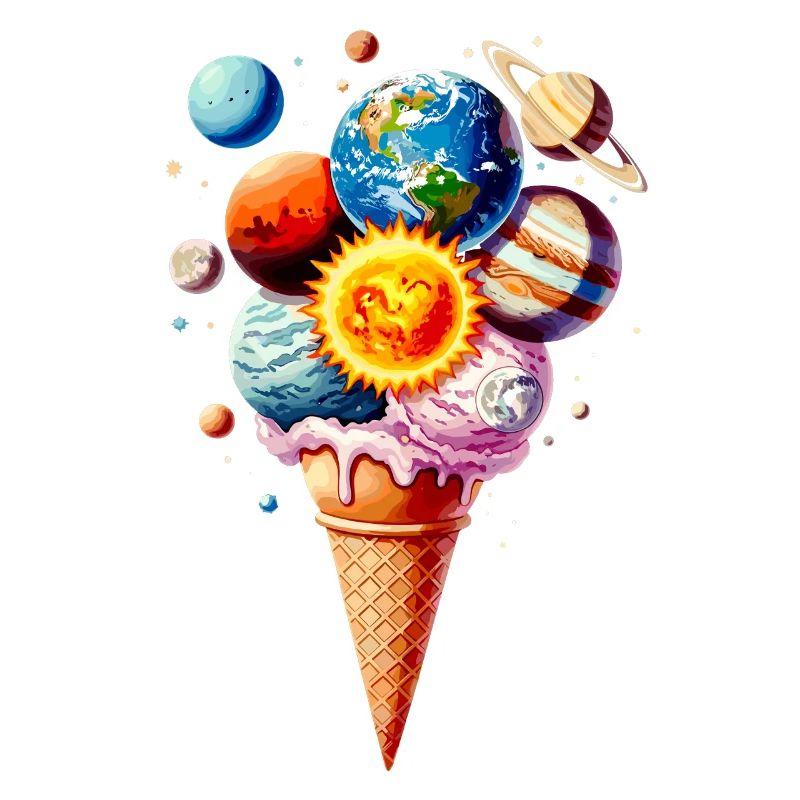 Planeten Eiscreme Waffel Eis