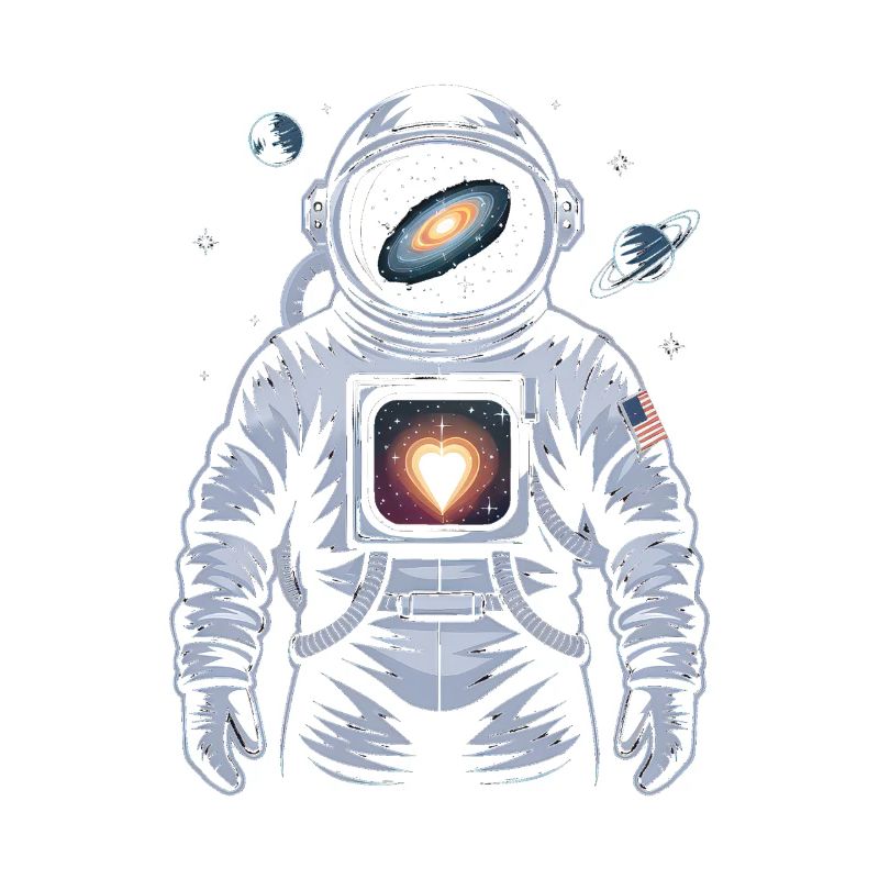 Conception d’astronaute de cœur de l’espace