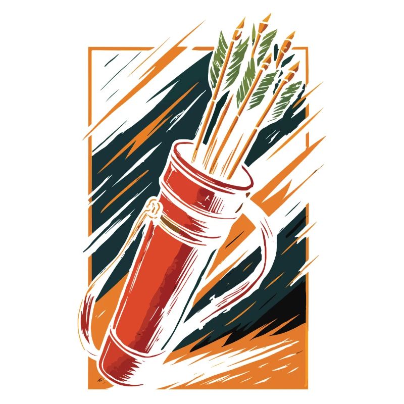 Bogenschießen Bogen Köcher Pfeile Design