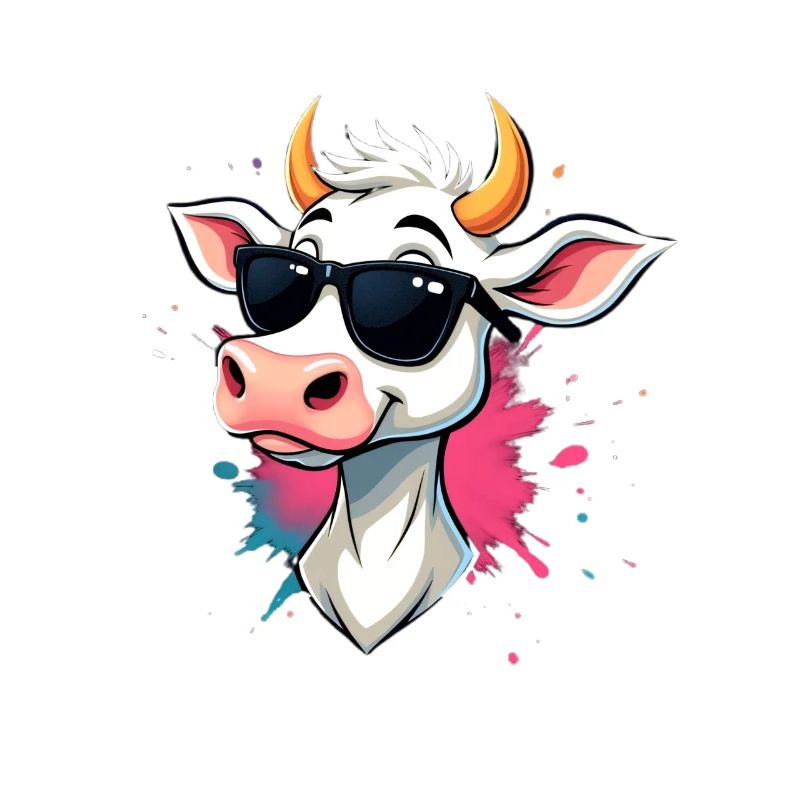 Chilling with sunglasses cow