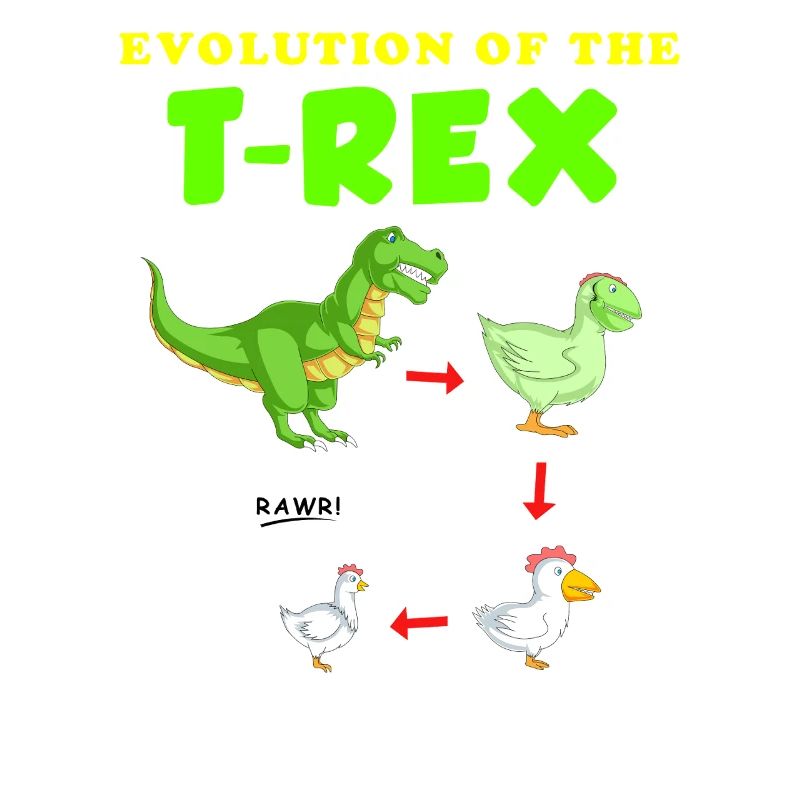 Evolution of the T-Rex Dinosaur Illustration