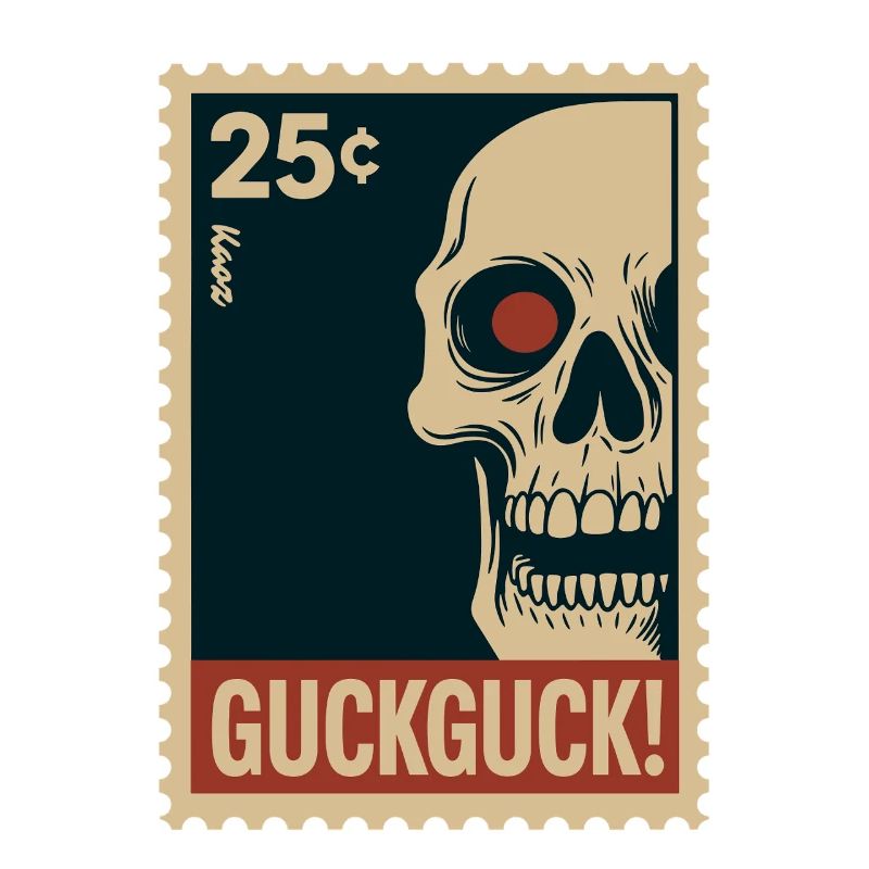 Skull Stamp Look Look Hello