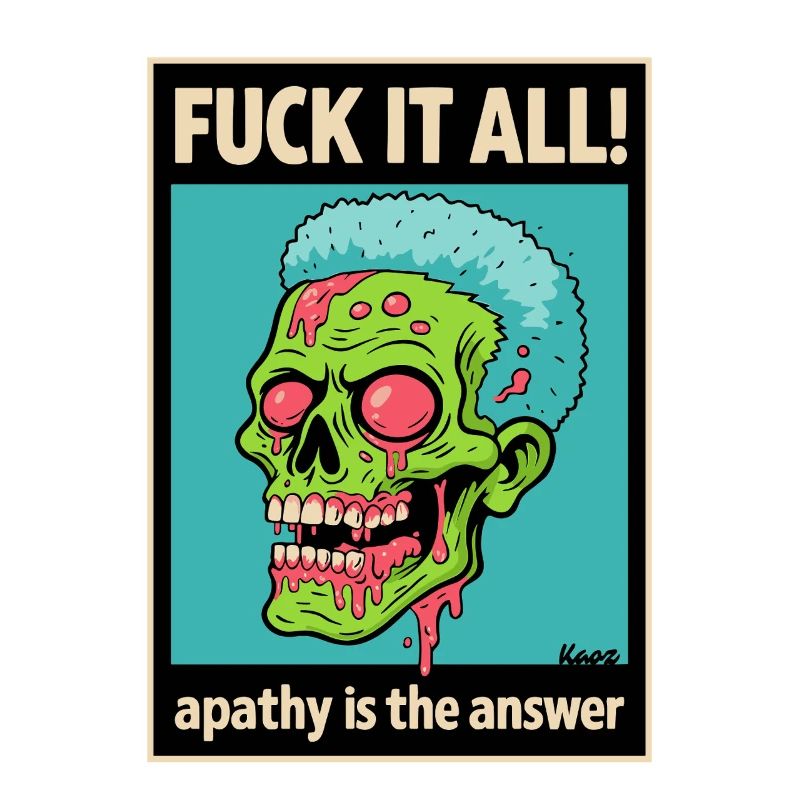 Zombie Totenschädel mit mutigem Statement
