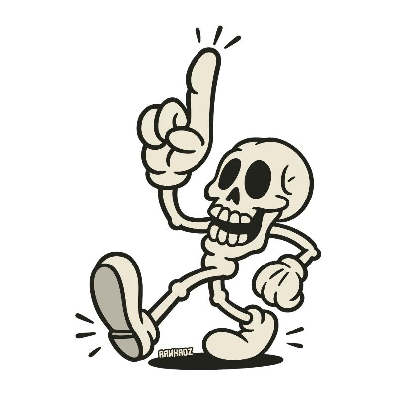 Raised skeleton index finger