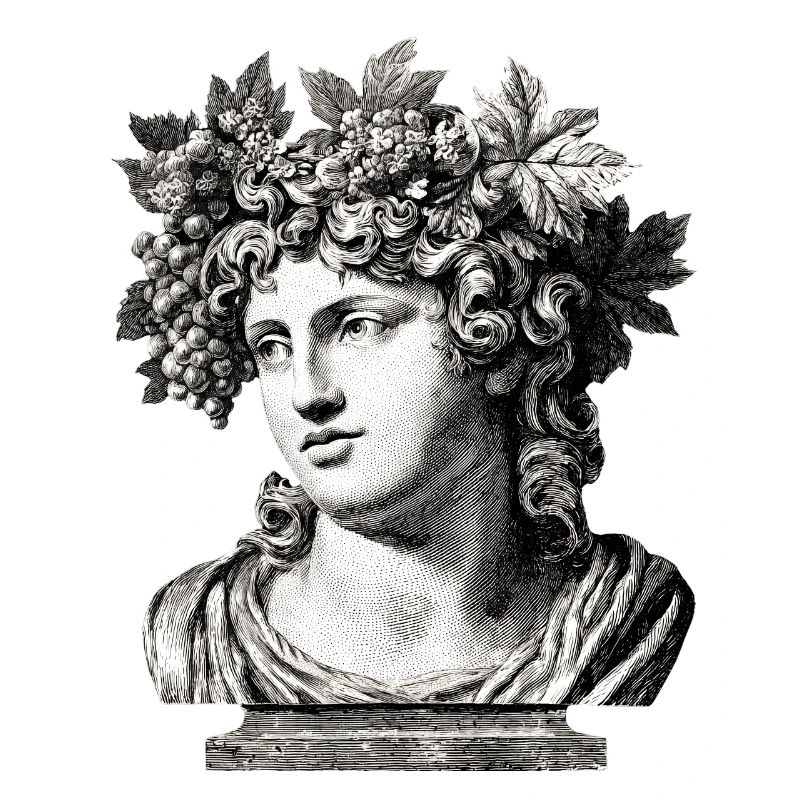 Buste antique Bacchus – Gravure classique