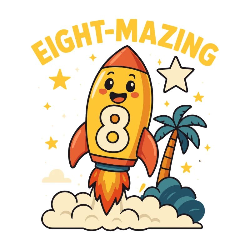 Eight-Mazing Rocket Space Theme Eighth Birthday