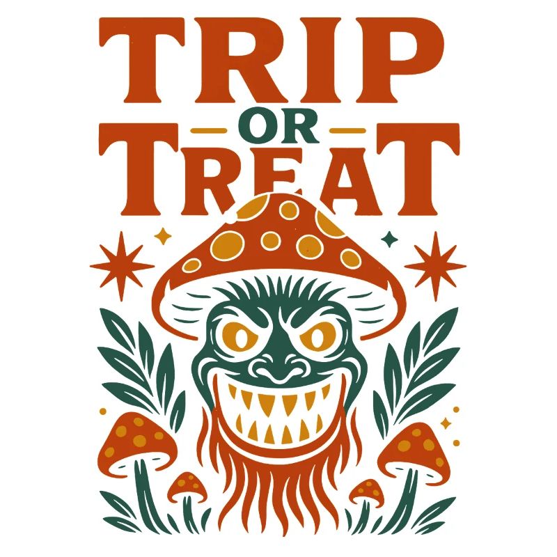 Trip oder Treat Psychedelisches Pilzmonster