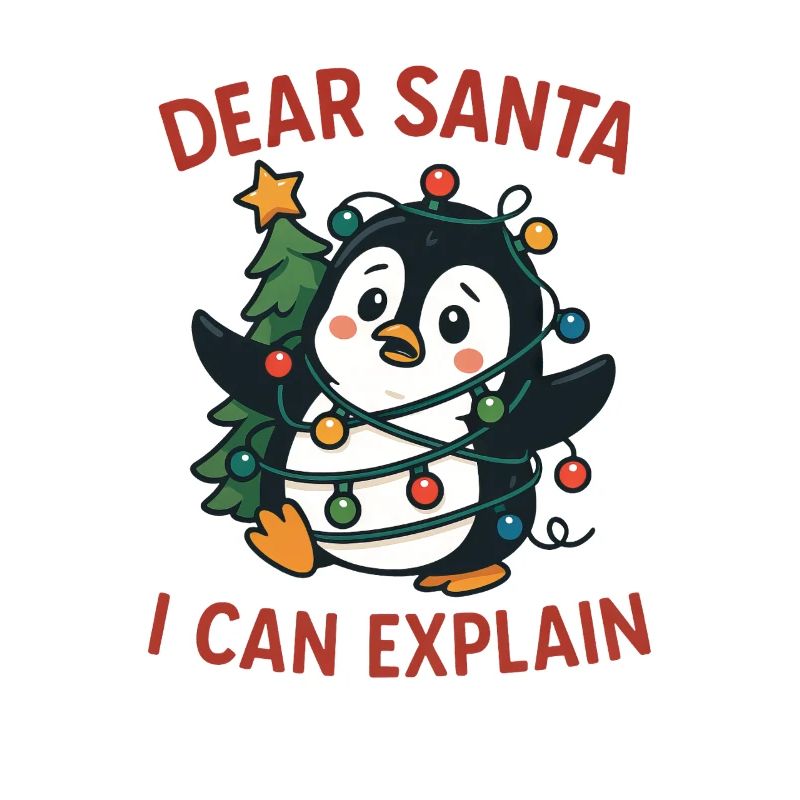 Cute Penguin Christmas Tree Christmas Light Fun