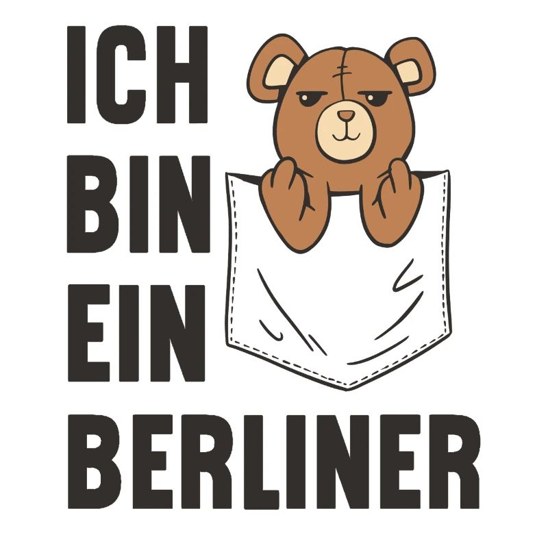 Ein frecher Taschen-Teddybär! Ich bin ein Berliner
