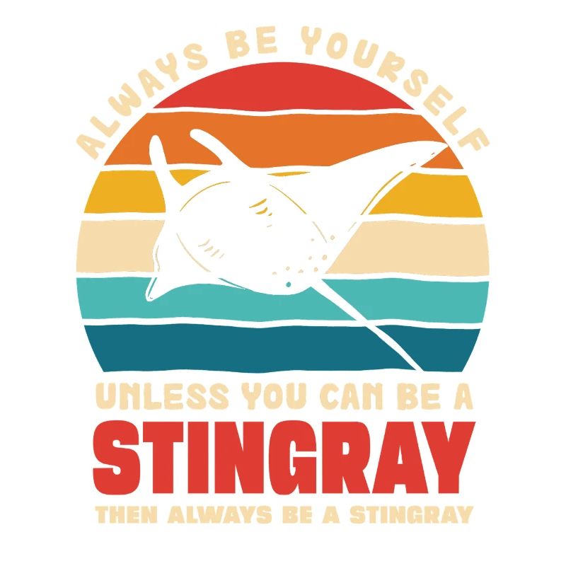 Stingray en coucher de soleil rétro