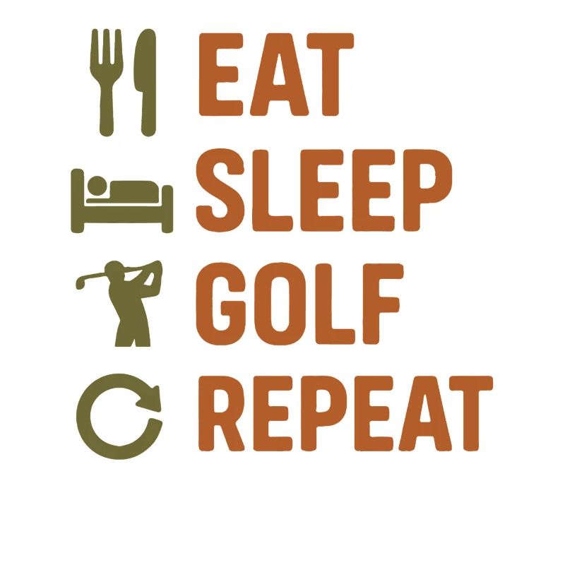 Manger Dormir Golf Répéter Funny Golf Design