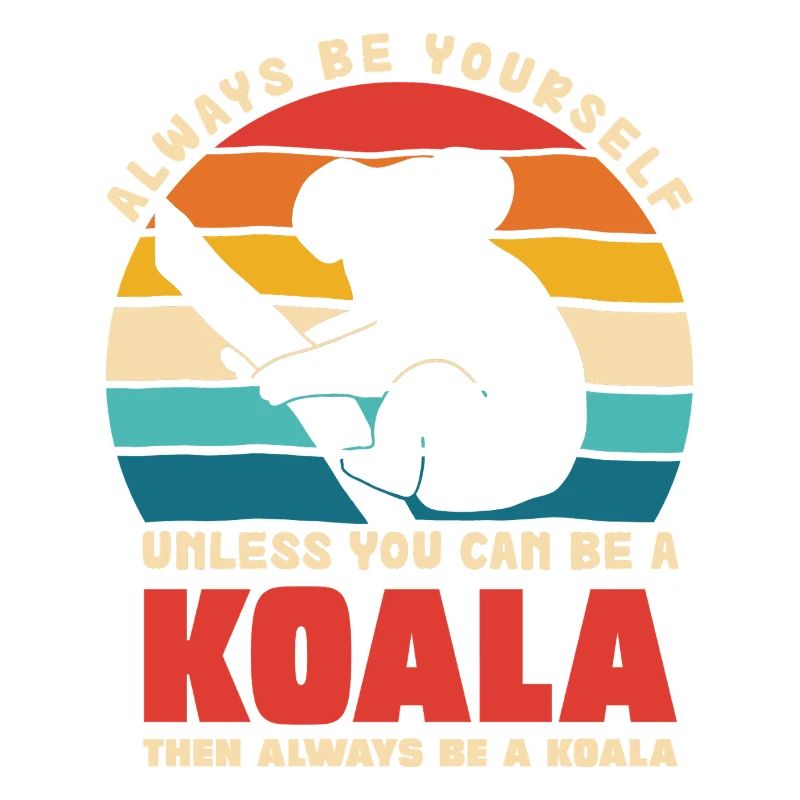Koala Motto Rétro Coucher de soleil