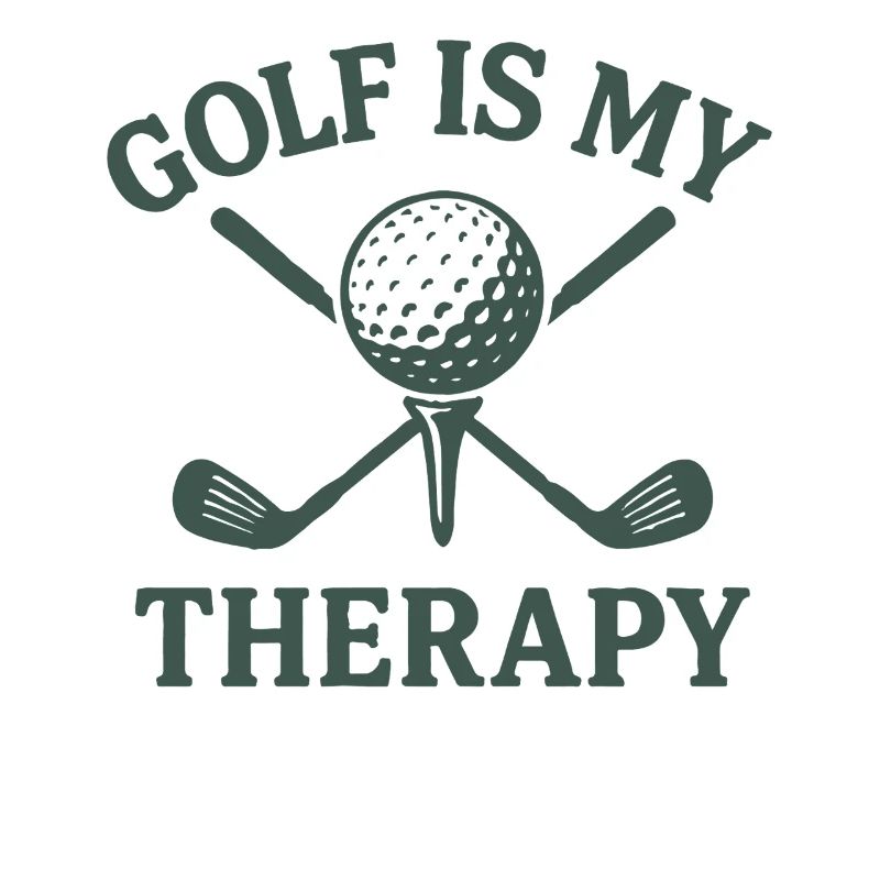 Golf Is My Therapy Golf Ball Golfer Fun