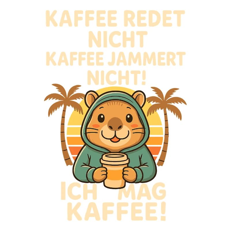 Capybara Kaffee Spruch Sunset