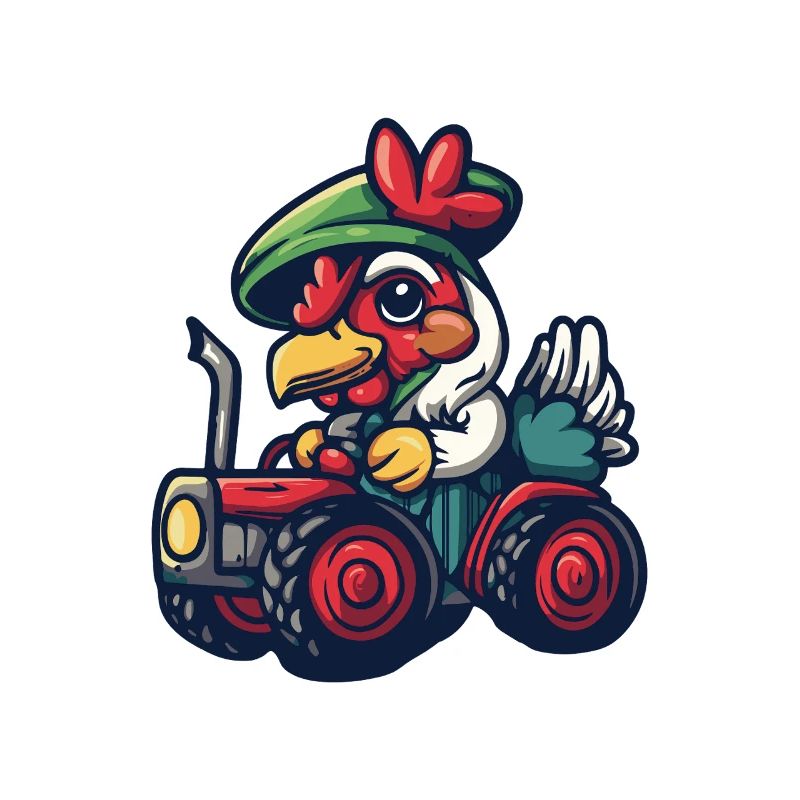 Rooster Tractor Farmer