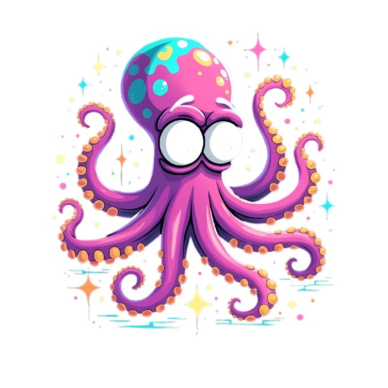 Explosion de couleurs de pieuvre néon