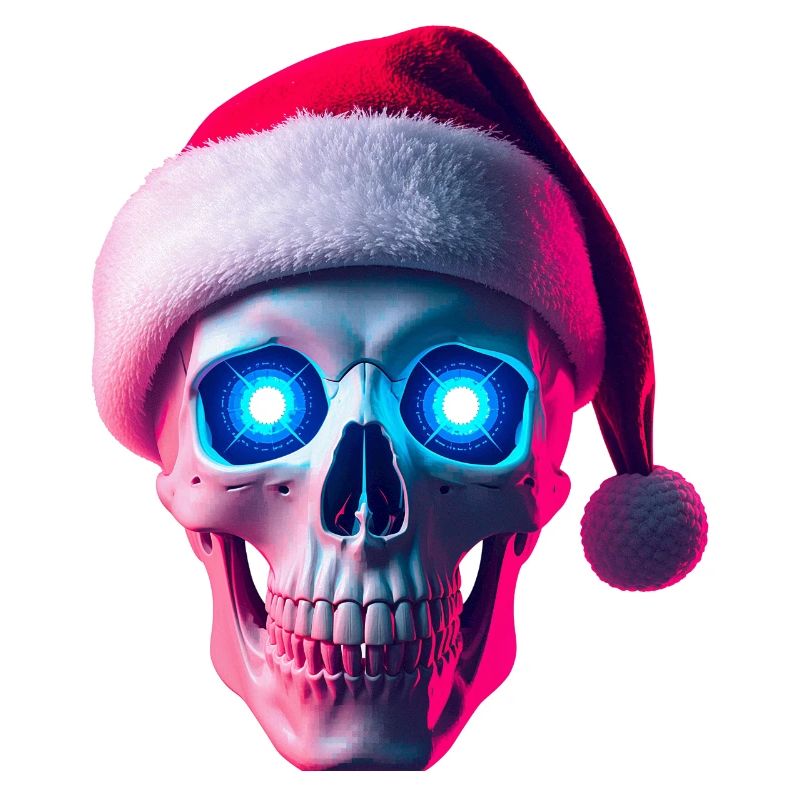 Neon-Schädel-Weihnachtsmann