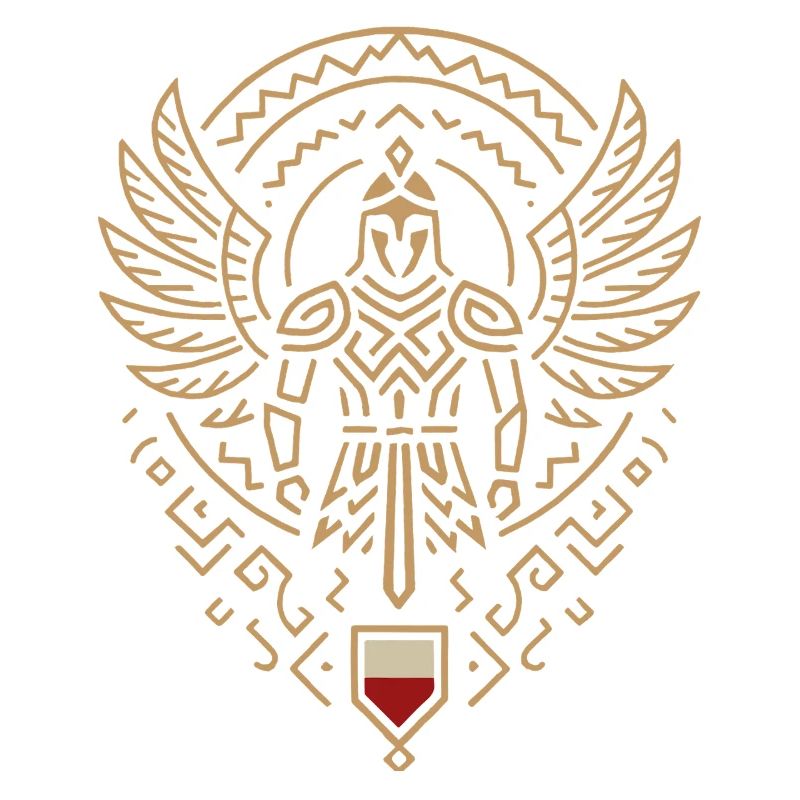Minimalist Winged Hussar Warrior Emblem