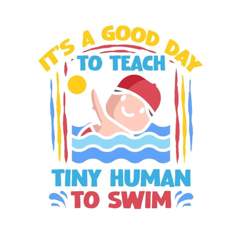 Swimming Instructor Teaching Tiny Humans To Swim